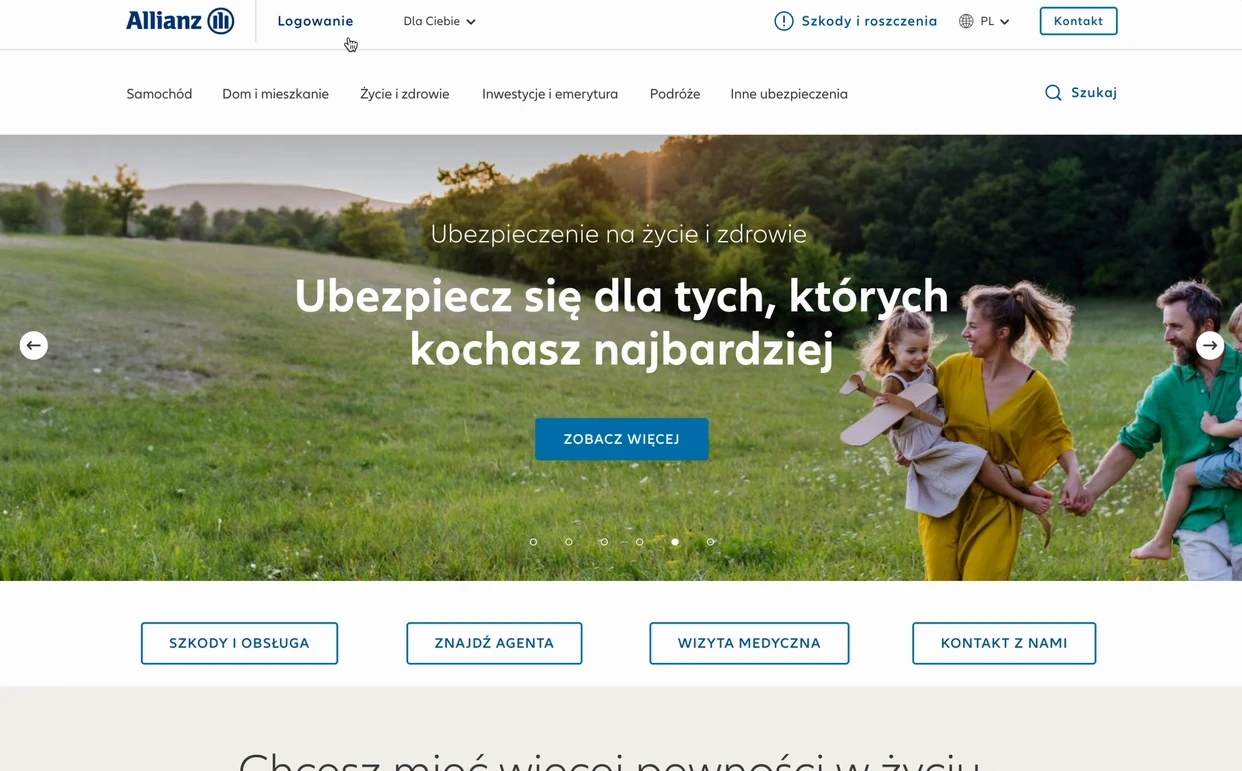 Allianz's own public insurance website — its independent portal, separate from the Telemedi product