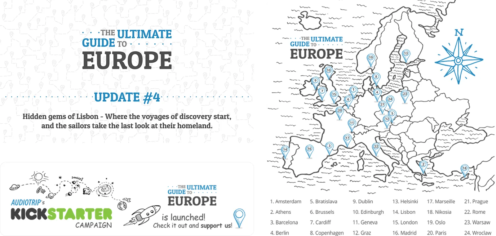 The Kickstarter campaign spread — the 